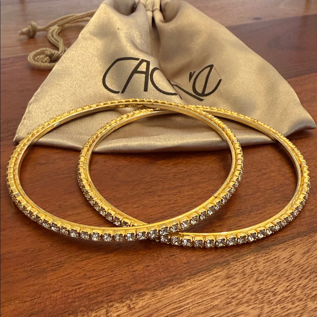 Cache Gold Tone Rhinestone Bangles 38$